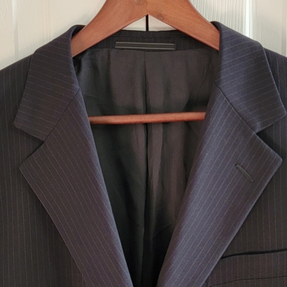 Ermenegildo Zegna Blazer Suit Jacket, Men's, Black Pinstripe, Size 44S - Picture 3 of 14